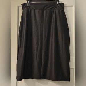Womens Large Modest Black Active Swim Skirt , Lay Flat Meas.Approx.- Waist: 15.7